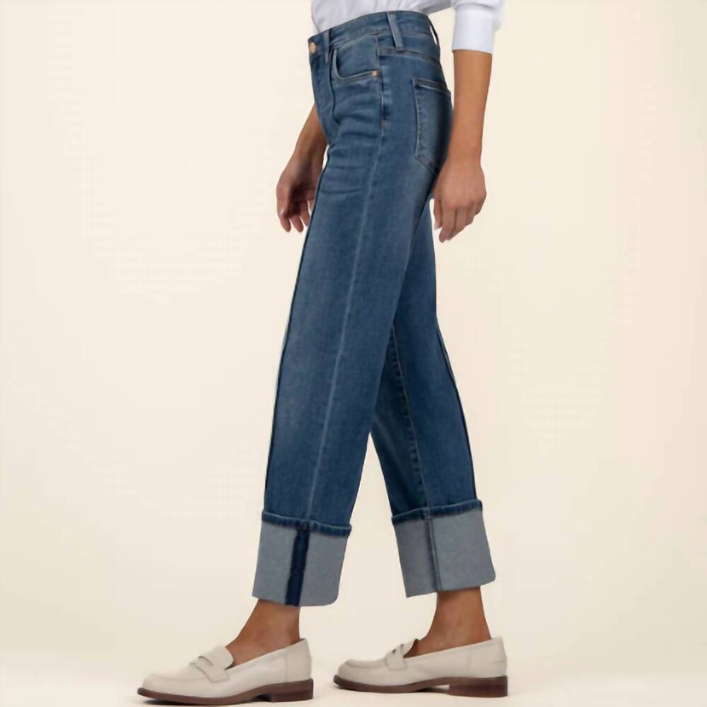 NEW KUT FROM THE KLOTH fay high rise fab ab straight leg jeans in attentive - Picture 3 of 5
